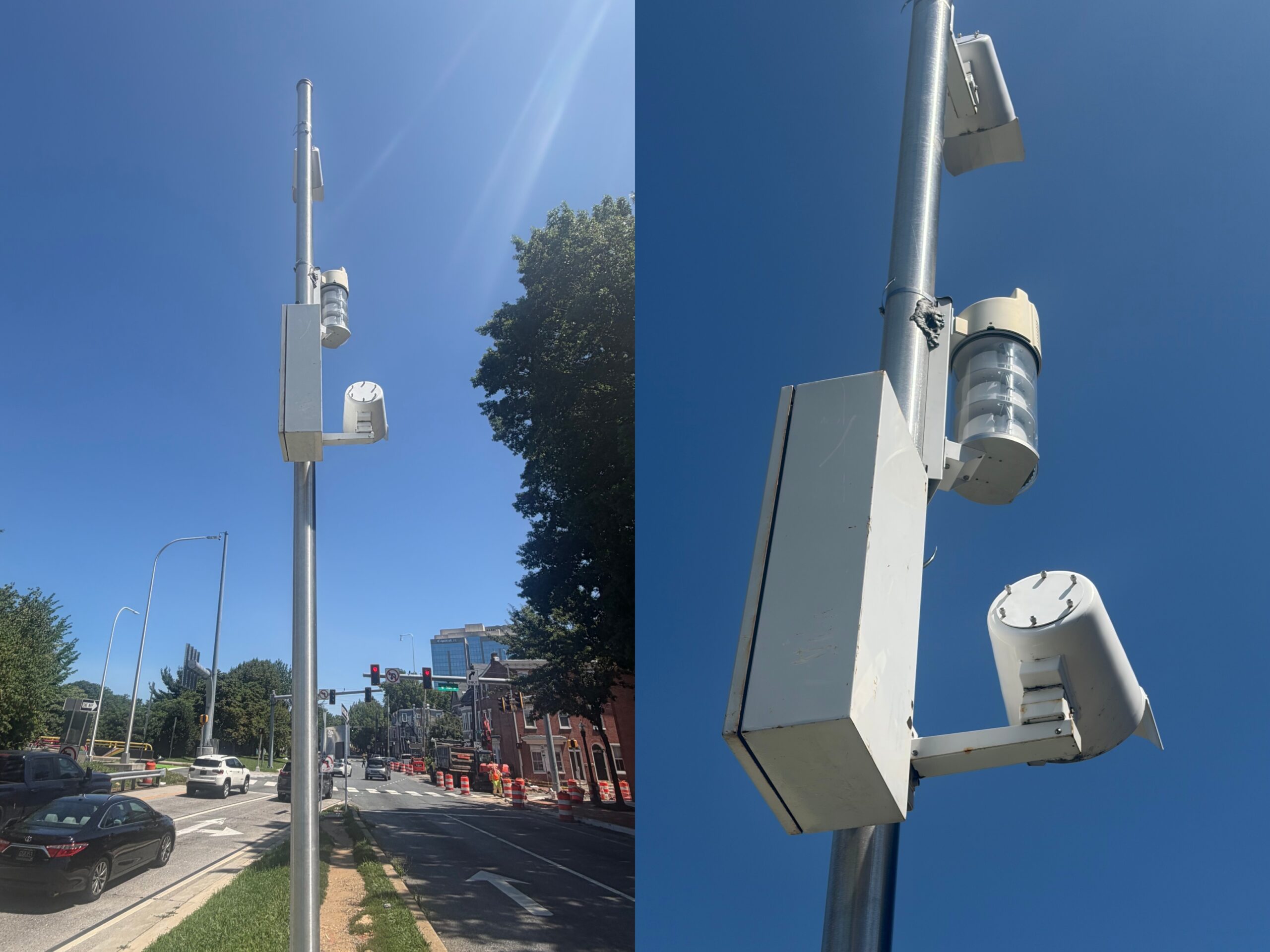 side-by-side pictures of an automated license plate reader