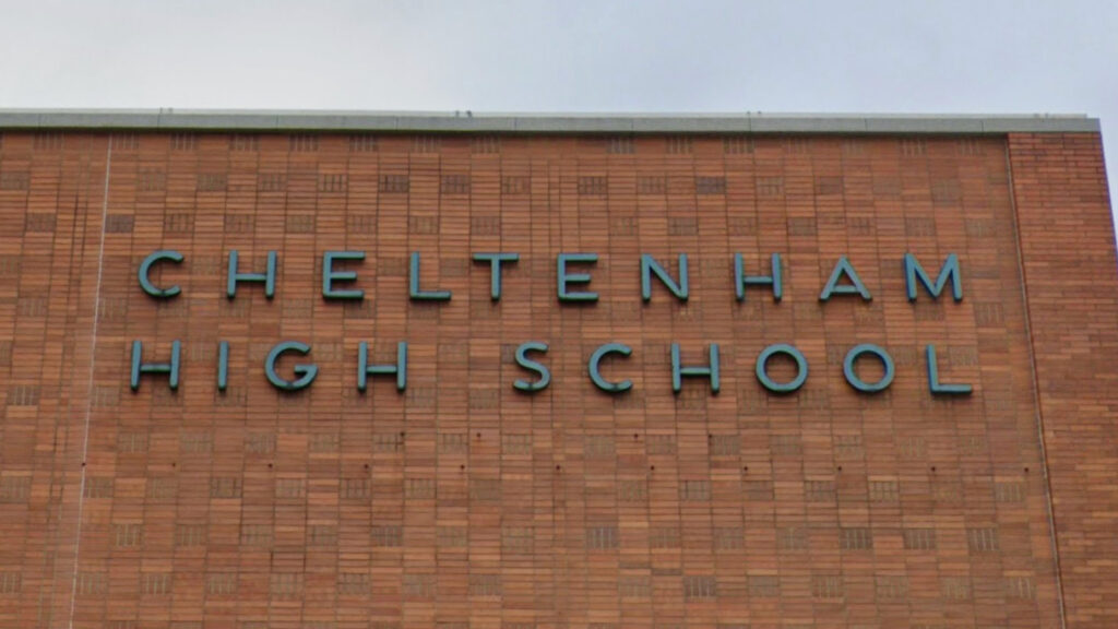 cheltenham-high-school-file-sign the outside of Cheltenham High School