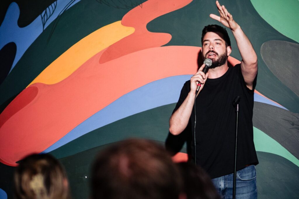 comedy-speed-dating-philadelphia-2026-4-cropped Colin Coleman performing a stand-up set