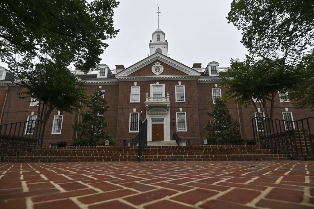 The Delaware Legislative Hall is seen at the Delaware State Capitol building, in Dover, Del. on Tuesday, June 17, 2025.
