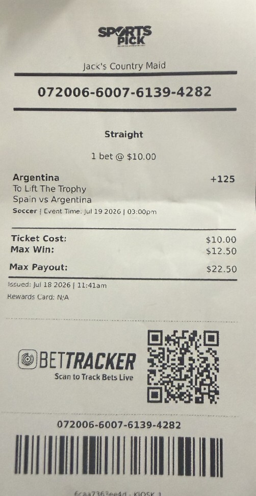 Customers who use the kiosks get a ticket like this