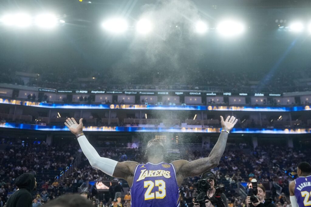 FILE - Los Angeles Lakers forward LeBron James
