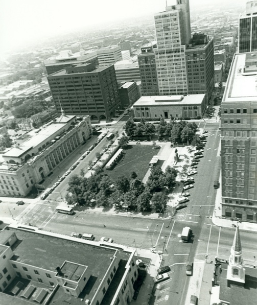 Old aerial photo of Rodney Square.