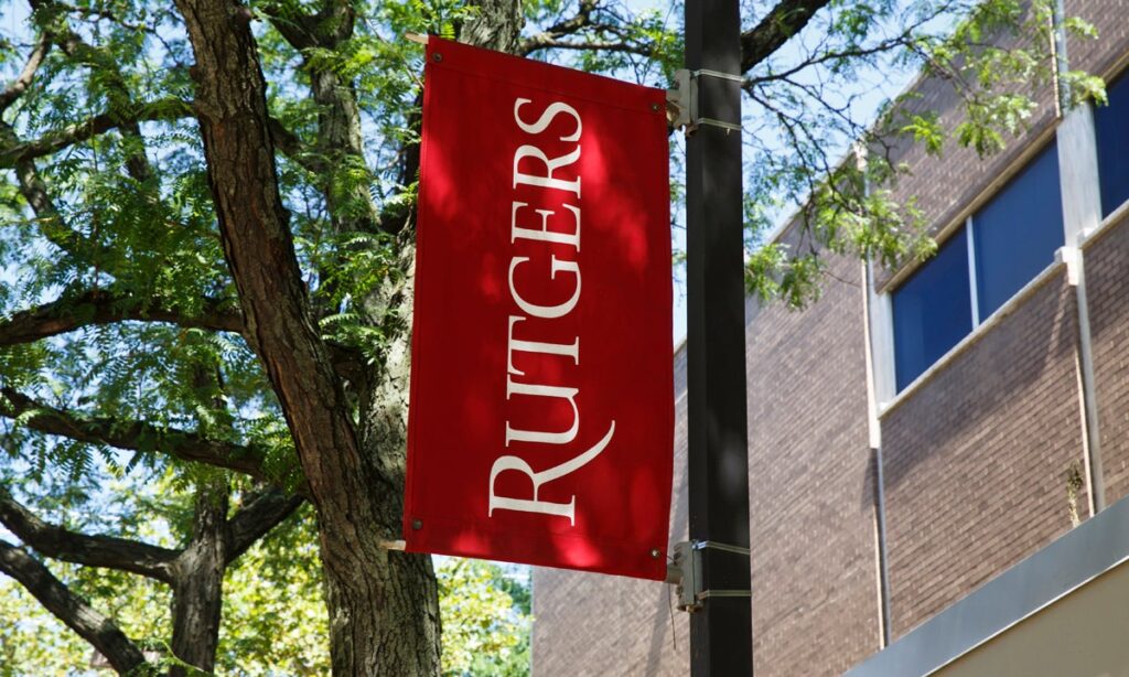 rutgers-university-flag-AP-71426 Rutgers University flag Camden Campus