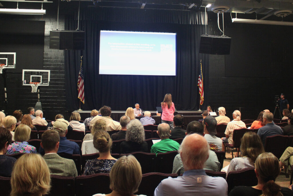 sunoco-pipeline-leak-cleanup-1 Residents are in the audience for the town hall meeting.