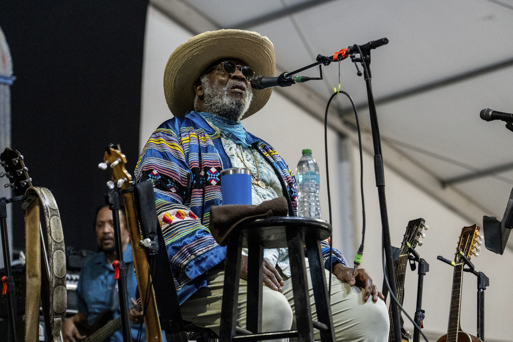 Taj Mahal performs during the first weekend of the New Orleans Jazz & Heritage Festival