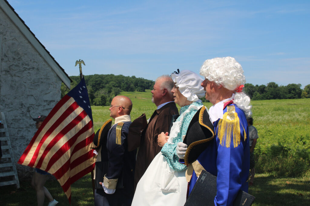Reenactors read the Declaration of Independence at Valley Forge National Historical Park