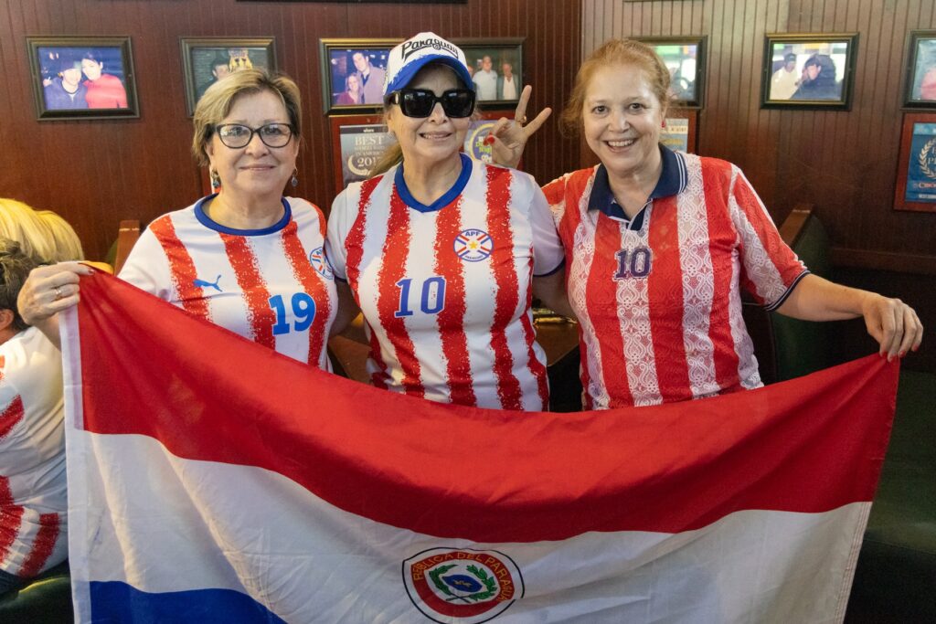 Paraguay fans watch the game at Chickie's and Pete's.