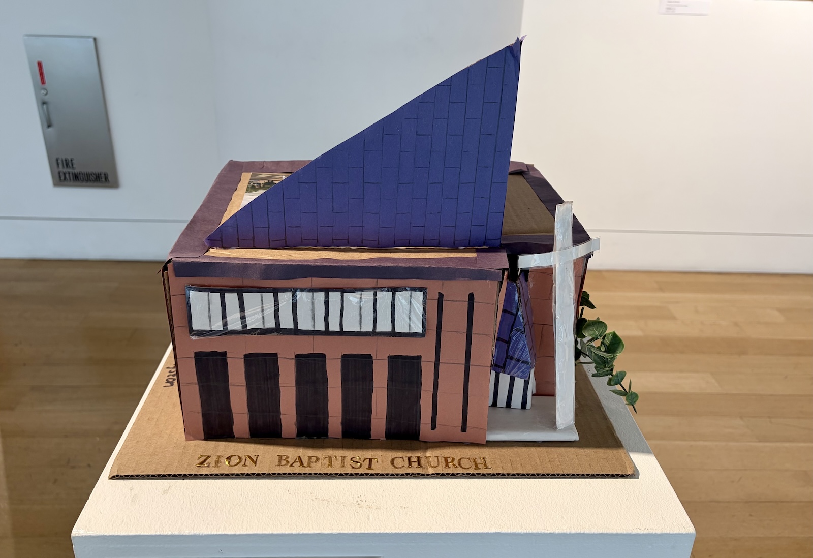 A cardboard model of the Zion Baptist Church in North Philadelphia, made by a fifth grader as part of the ''Fresh Perspectives'' exhibit at the Pennsylvania Academy of Fine Arts