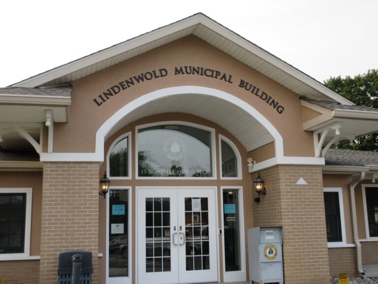 The front entrance of the Lindenwold Municipal Building in Camden County, New Jersey.
