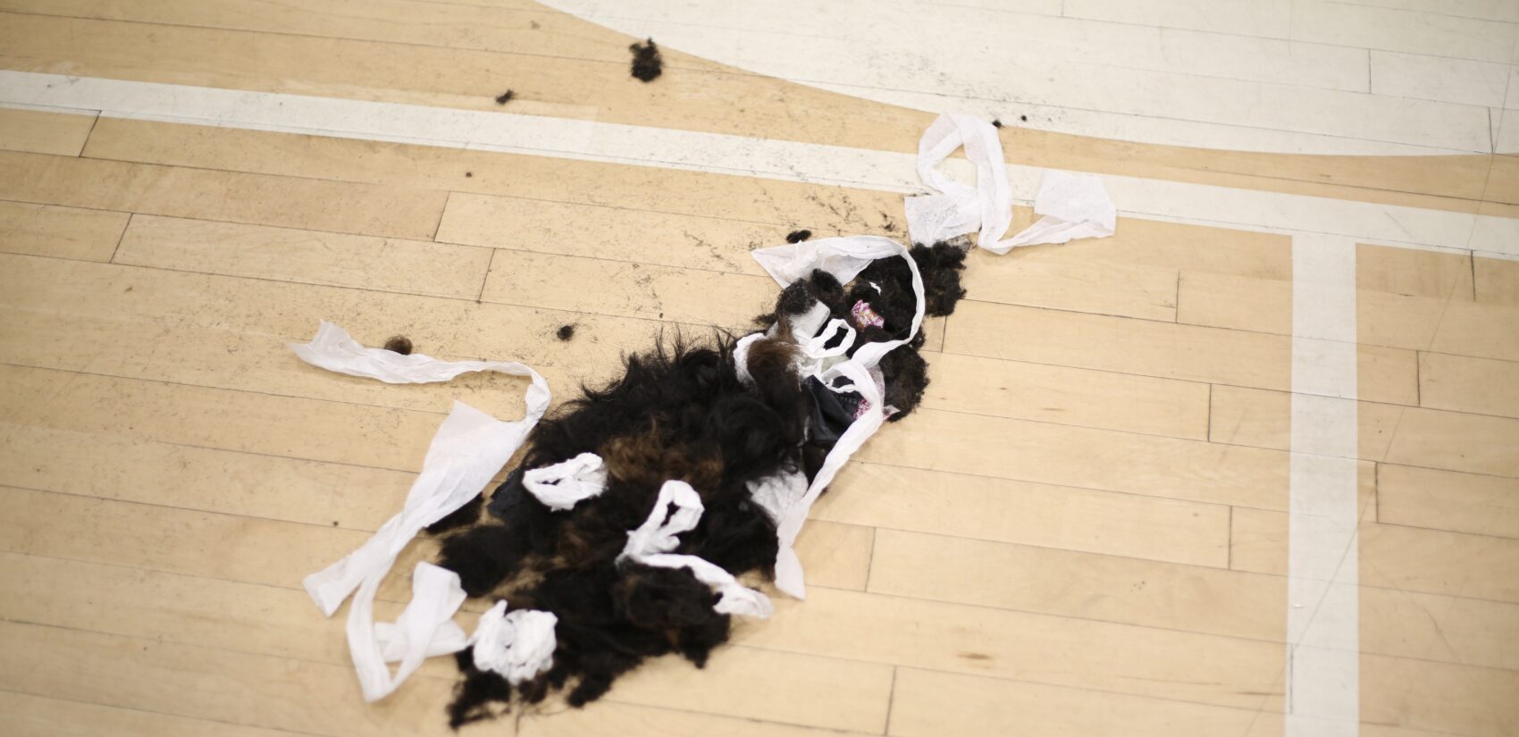 cut hair on the ground
