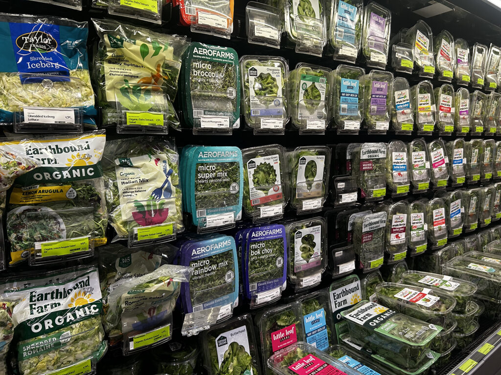 bagged-boxed-produce-philadelphia Boxed and bagged produce sits on store shelves