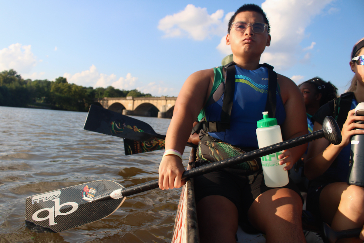Discovery Pathways Youth Dragon Boat team at a practice