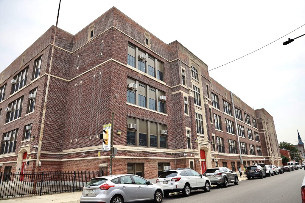 Kensington High school is a large brick building.
