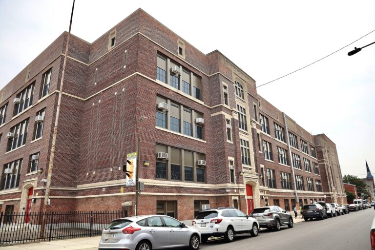 Kensington High school is a large brick building.