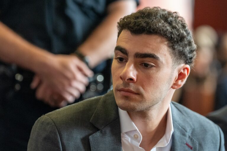Luigi Mangione attends a pre-trial hearing at Manhattan Criminal Court in New York