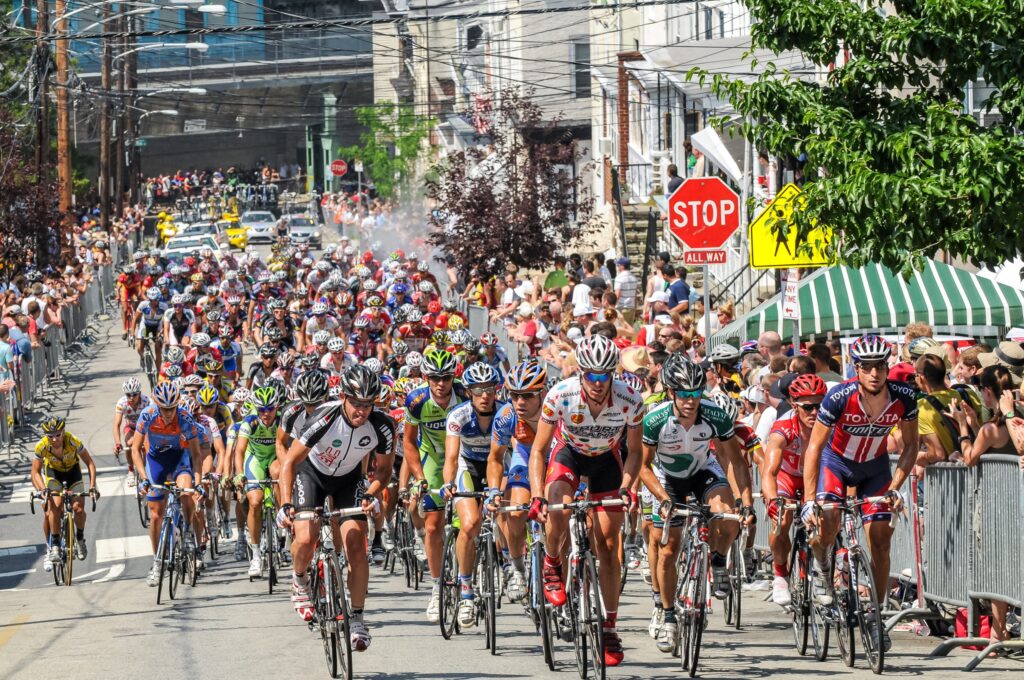 Cyclists compete in the 2008 Philadelphia Cycling Classic