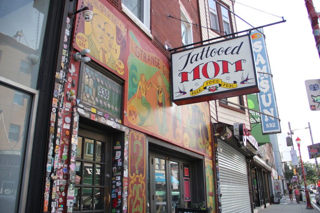 tattooed-mom-philadelphia-2026-cl-4 the outdoor sign for the Tattooed Mom bar