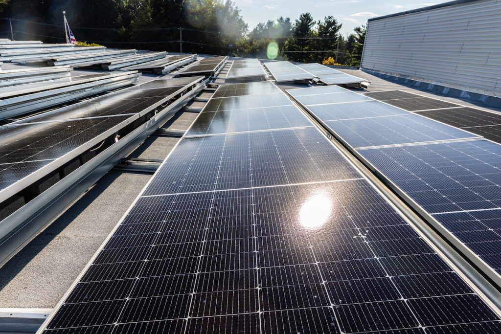 solar panels collecting energy