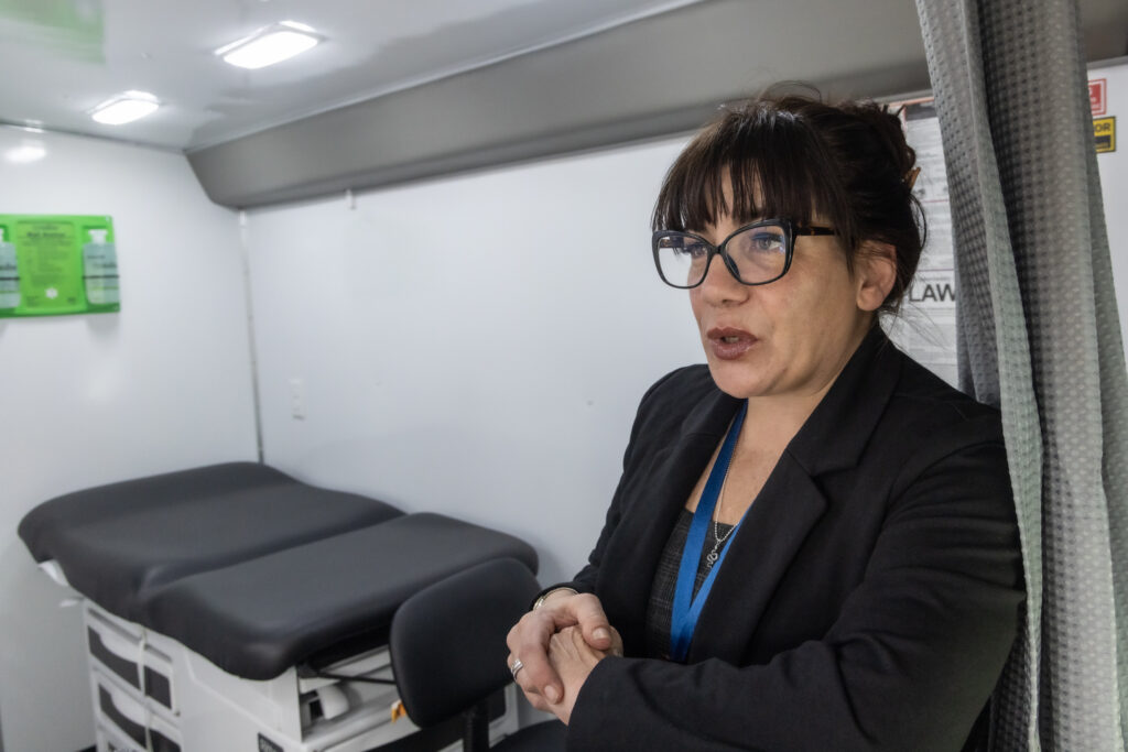 09 25 2026 k paynter merakey mobile methadone unit-7 Cristina Marino gives a tour inside the Mobile Methadone Unit.