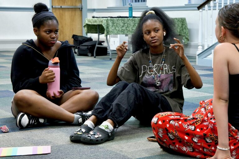 Students write the script for a play they will perform at the Fringe Festiva