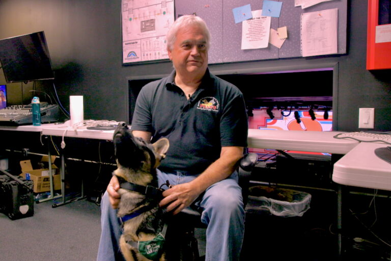 Peter Avagliano with a dog