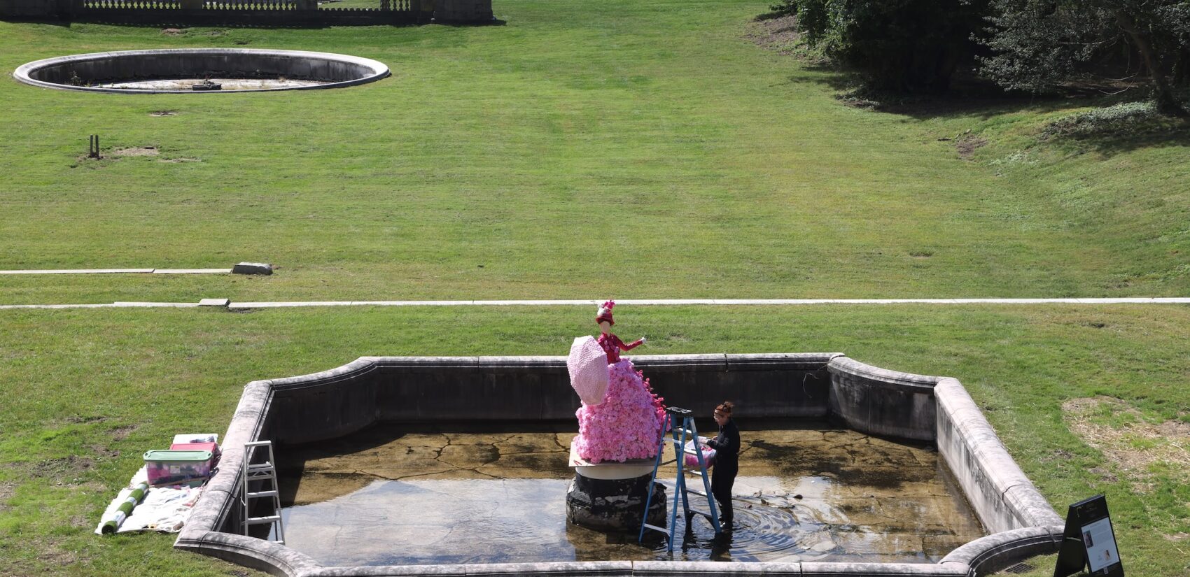 a mannequin on the Lynnewood Hall grounds