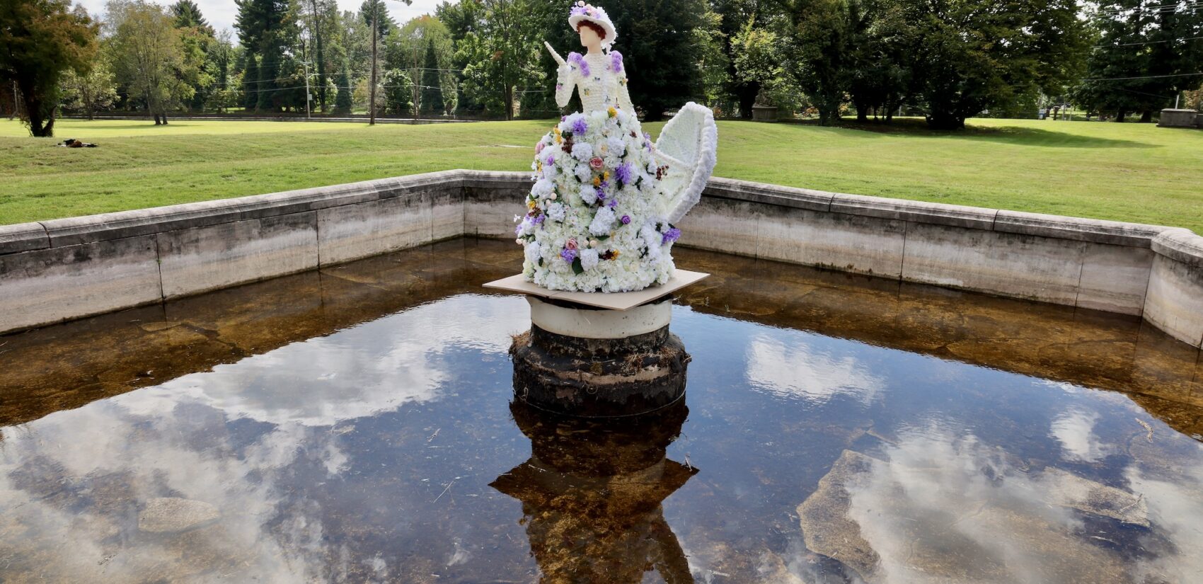 a mannequin on the Lynnewood Hall grounds