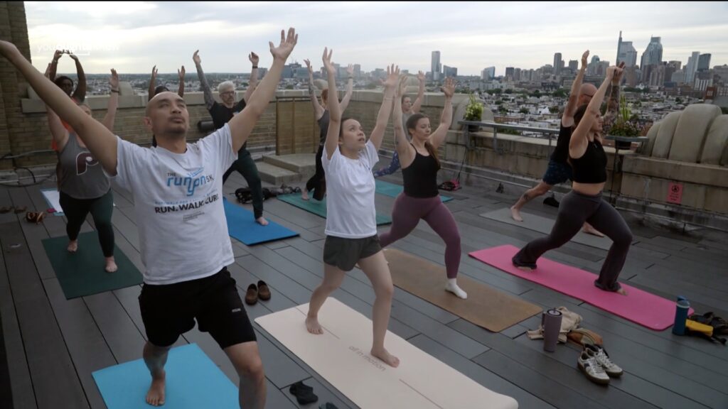 People exercising