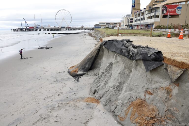 A nor'easter scoured away portions of Atlantic City’s beaches