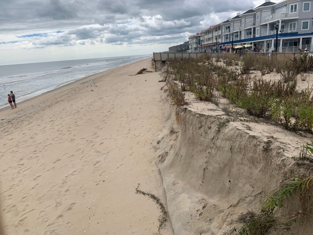 bethany-beach-erosion-2026-09-noreaster-sg-3 A drop-off at Bethany Beach