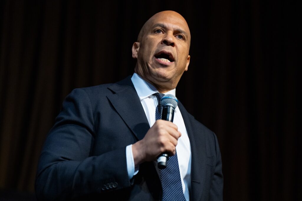 National Action Network Convention Sen. Cory Booker, D-N.J., speaks at the National Action Network Convention in New York on April 11, 2026.