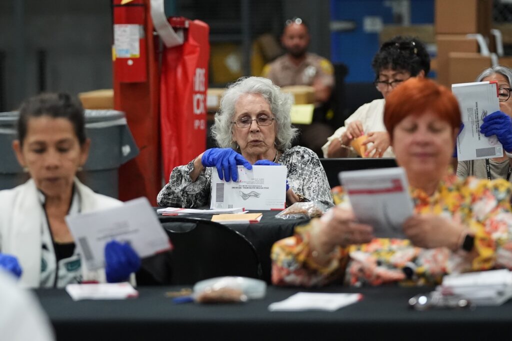 Election 2026 Florida Election workers sort vote-by-mail ballots