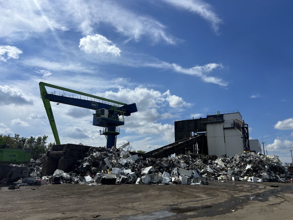 The metal shredder at EMR’s facility in Waterfront South