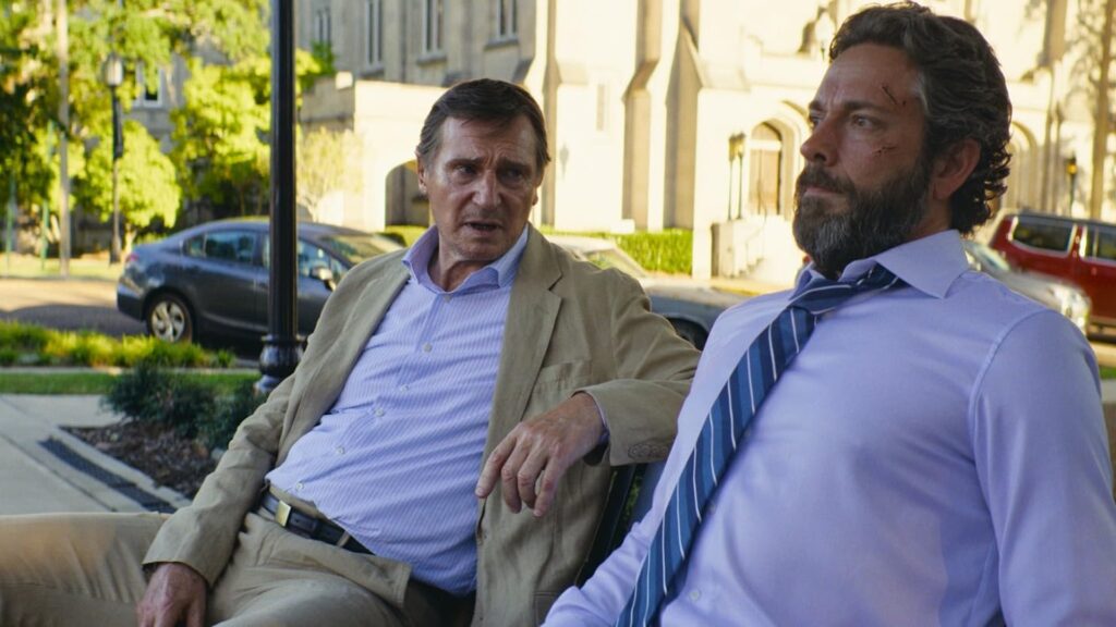 flicks-thefix Liam Neeson and Zachary Levi in an image from