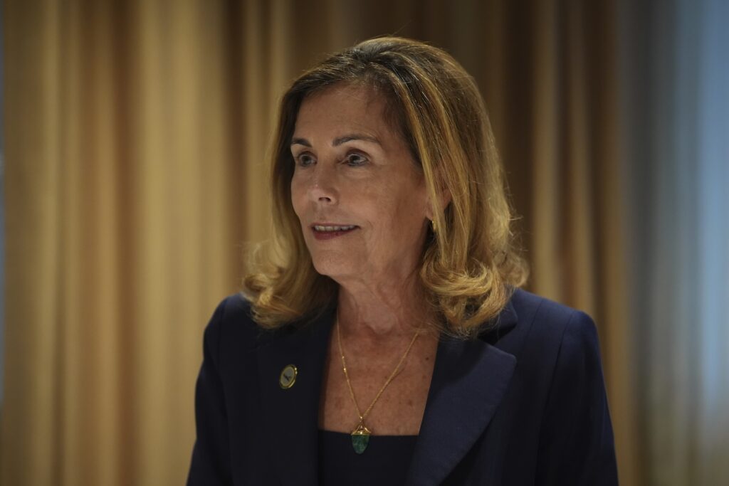 Kathy Jennings Delaware Attorney General Kathy Jennings is seen during an interview with The Associated Press, Thursday, Nov. 21, 2024, in Philadelphia.