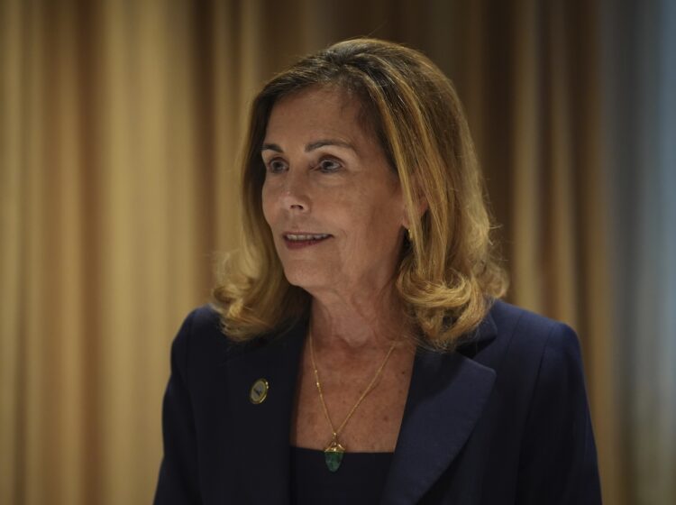 Delaware Attorney General Kathy Jennings is seen during an interview with The Associated Press, Thursday, Nov. 21, 2024, in Philadelphia.