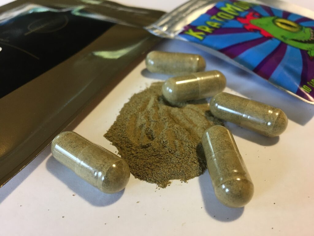 Opioid Alternative FDA Warning FILE - In this Sept. 27, 2017, file photo, kratom capsules are displayed in Albany, N.Y. Federal health authorities on Tuesday, Nov. 14, are warning about reports of injury, addiction and death with the herbal supplement that has been promoted as an alternative to opioid painkillers and other prescription drugs. (AP Photo/Mary Esch, File)