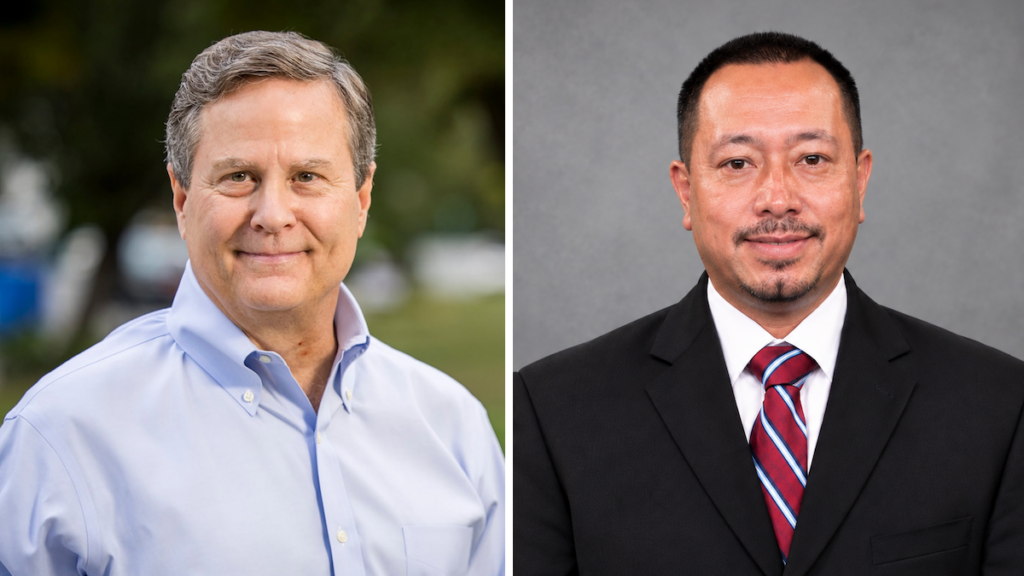 new-jersey-election-1st-congressional-district-donald-norcross-damon-galdo Side-by-side photos of U.S. Rep. Donald Norcross, NJ-01, and Damon Galdo