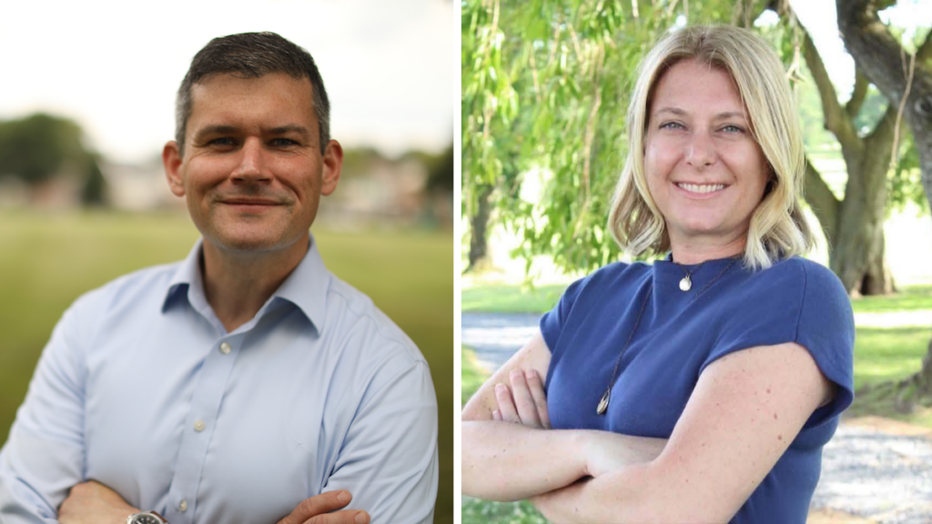 Pa. state Rep. Joe Hogan and Democratic challenger Kristin Egan are seen in side-by-side headshots