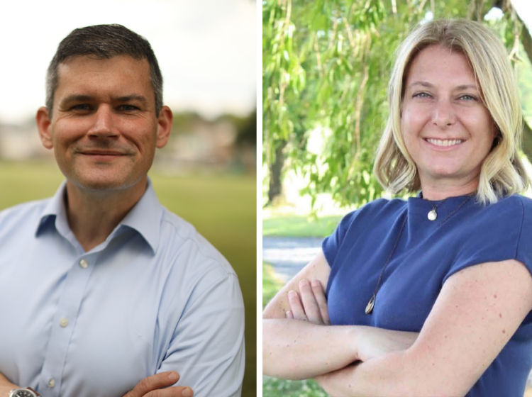 Pa. state Rep. Joe Hogan and Democratic challenger Kristin Egan are seen in side-by-side headshots