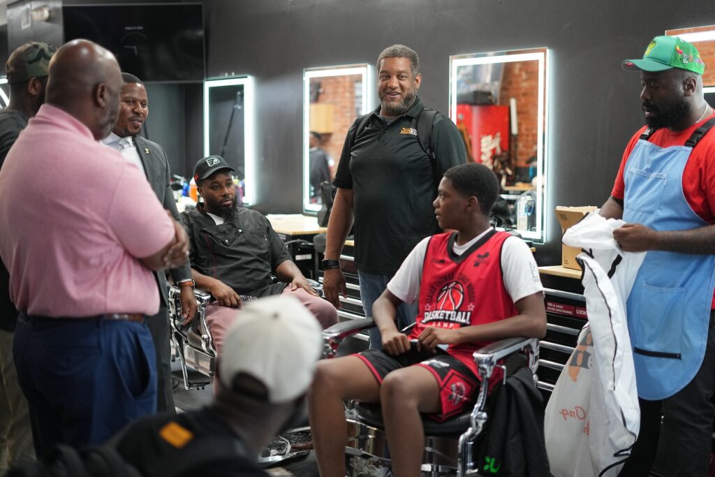 Election 2026-Black Men Vote Khalil Thompson, center, co-founder of Win With Black Men