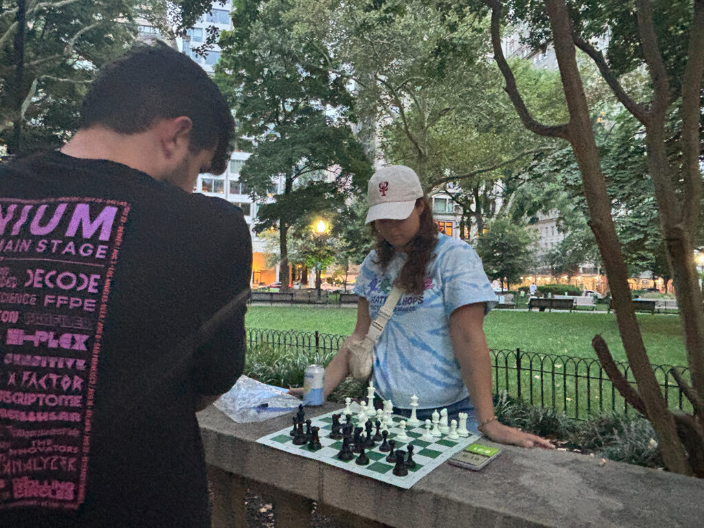 people play chess in Philadelphia's Rittenhouse Square