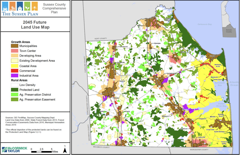 The Sussex County 2045 FutureLand Use Map
