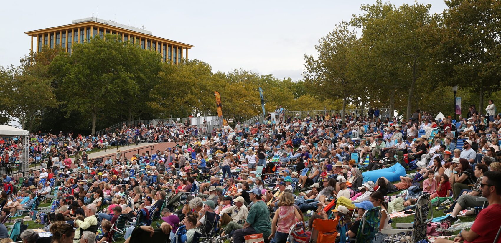 attendees on the lawn
