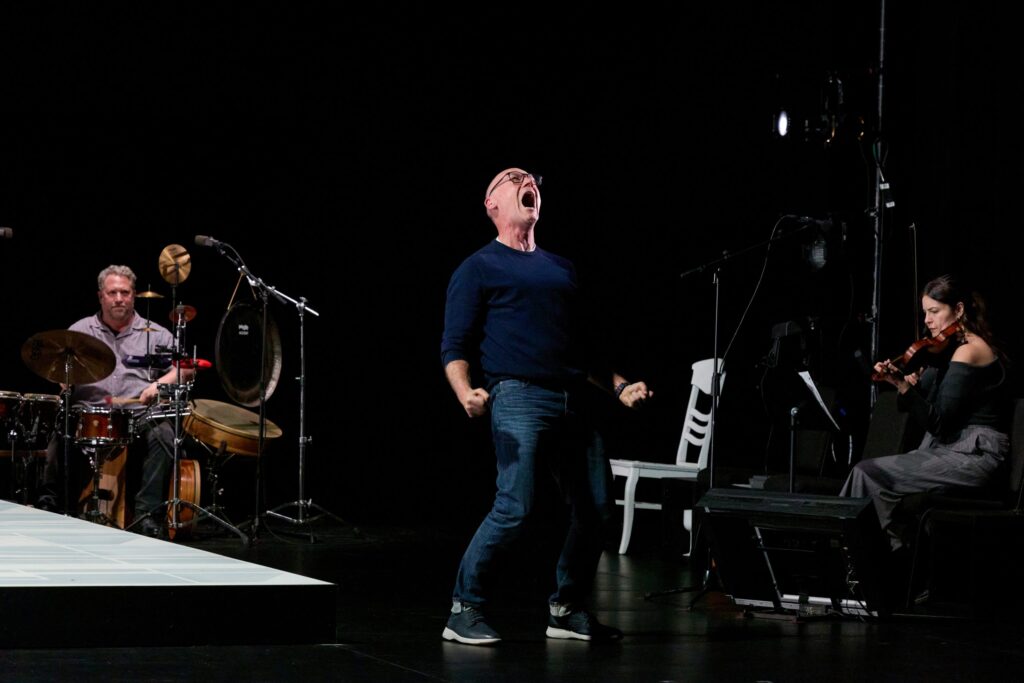 From left, Randy Gloss is on percussion