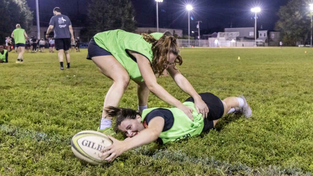 10 20 2026 K Paynter Philadelphia rugby-5-cropped Rachel Lambert grabbing a ball through a defender