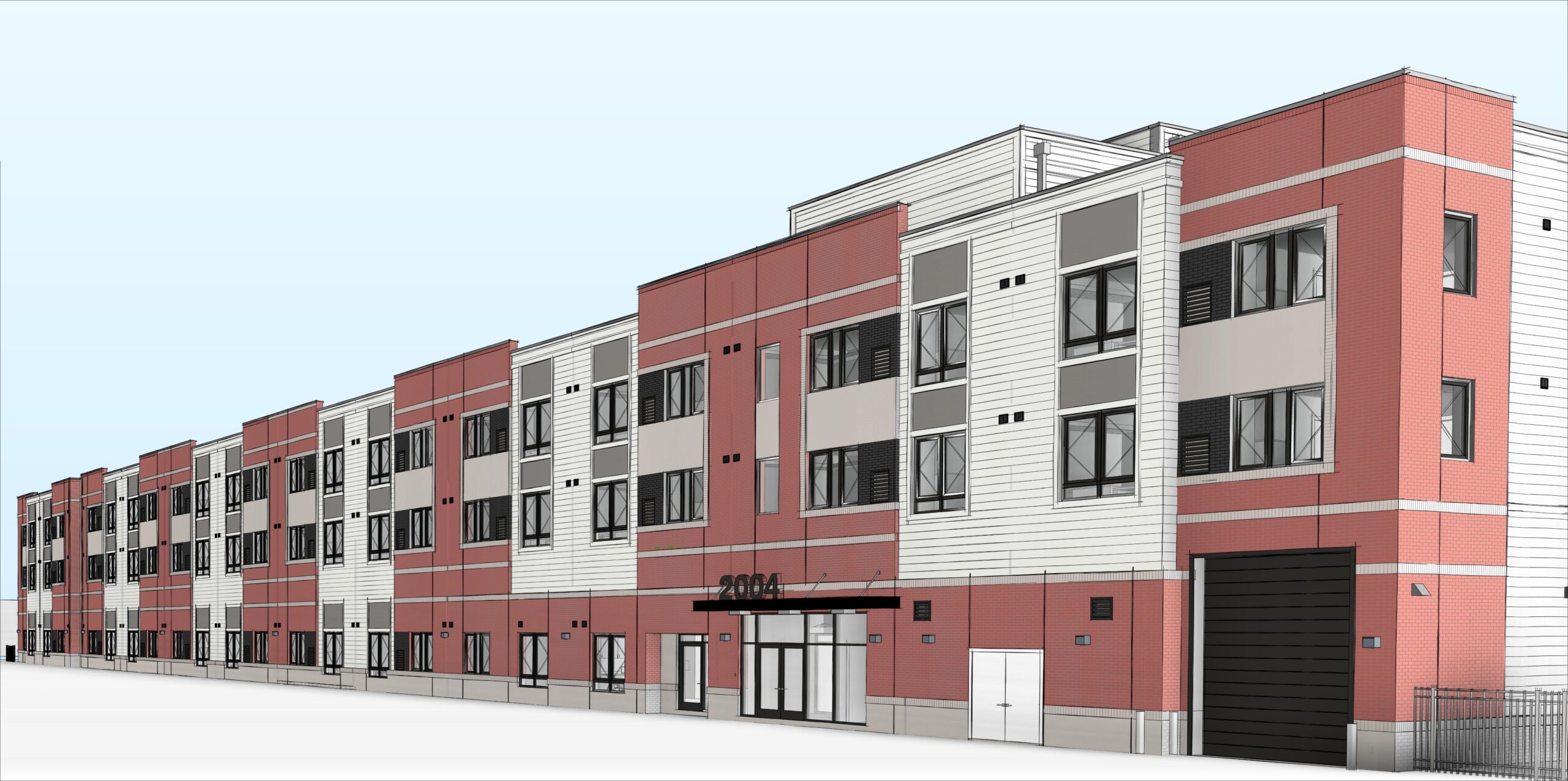 A rendering of affordable apartments in Sharswood