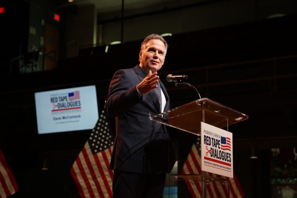 U.S. Sen. Dave McCormick spoke about government