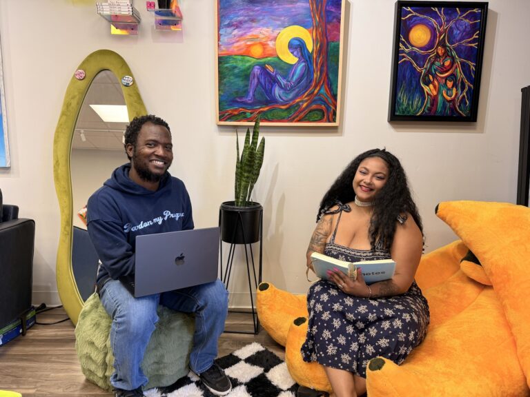 Creative Hub co-managers JaQuanne Daniels, left, and Vanity Constance, right
